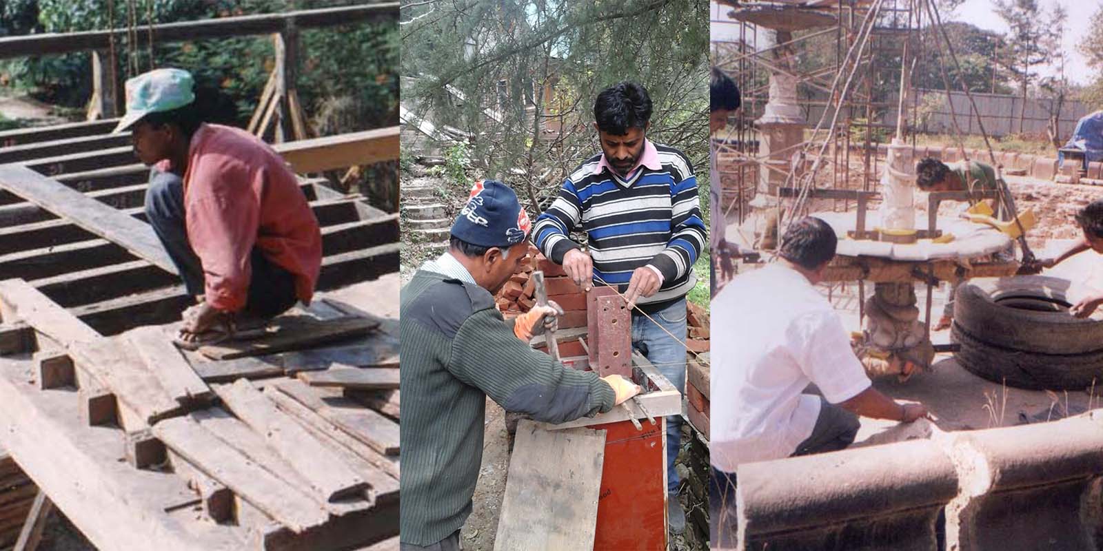 Workers at construction site